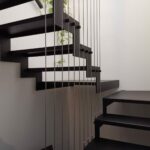 Escalier design métal avec câble inox